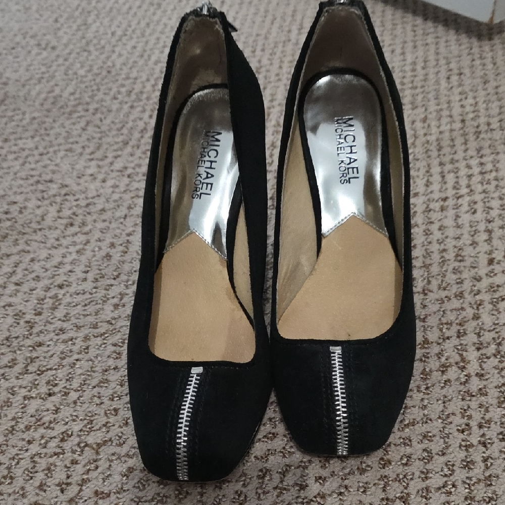 Michael Kors Black Heels with Silver Accent
